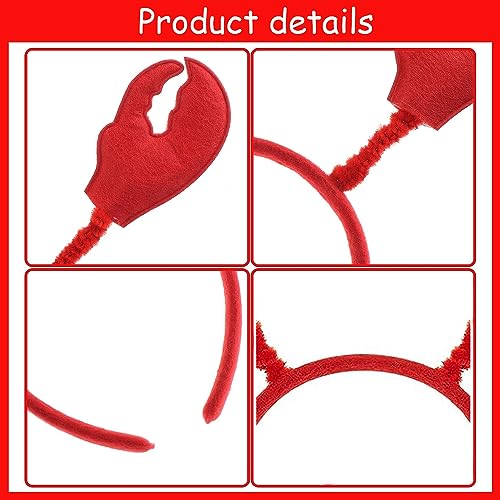 MFUOE Lot de 4 bandeaux amusants en forme de crabe et de homard pour Halloween, déguisement, cosplay – vue 2