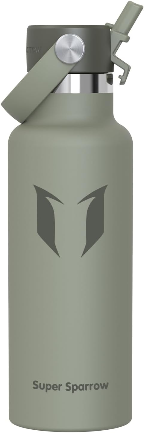 Sparrow Insulated Water Bottle - 350ml/500ml/750ml/1L/1.2L - FlipFlow Metal Water Bottles with Straw Lid - BPA Free - Leakproof Stainless Steel Flask for Sport, Gym, School, Outdoor, Travel — image 63