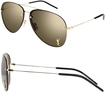 SAINT LAURENT SL CLASSIC 11 M Pilot shape Sunglasses + Bundle with eSHADES Luxury Eyewear Kit