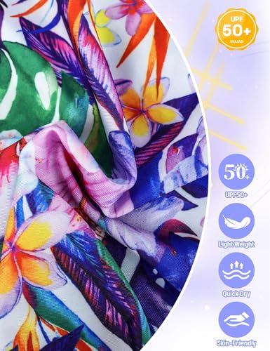 Image of Girls Long Sleeve Swimsuit Zipper Rash Guard Bathing Suit Swimwear with UPF 50+ Sun Protection for Toddler Kids