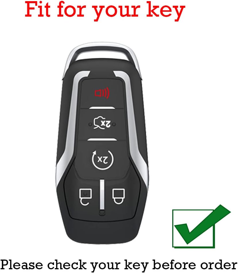 KUNIO TPU Car Key Fob Cover Case Fit for Ford F150 Fusion Explorer Mondeo Mustang Edge Lincoln MKZ MKX MKC Keyless Entry Remote Control Key Cover Keychain Key Holder Key Cover B Black
