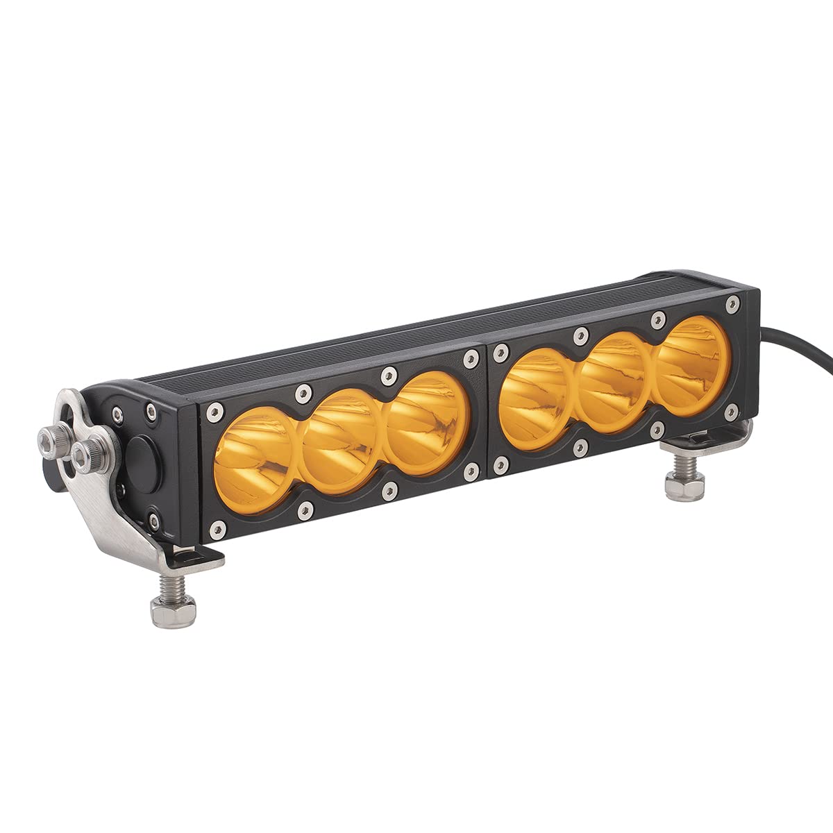Lightronic Off-Road 10" Single Row LED Light Bar, Amber Long-Range Spot Beam for Headlight High Beam Supplement, 12V/24V DC, Corrosion Resistant,