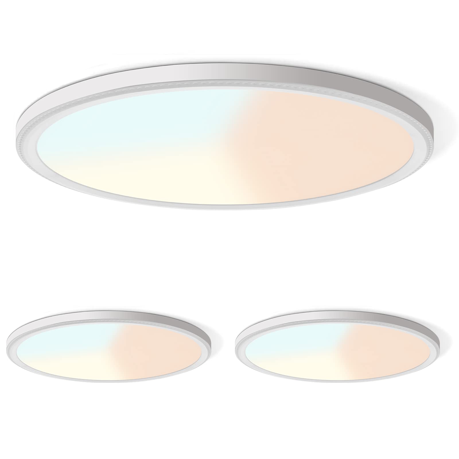 2Pack Led Ceiling Light, 42W 4500LM Ultra-Thin Surface Mount Light Fixtures, 15.8 Inch 3000K/4500K/6000K 3CCT Selectable Flush Mount Ceiling Light for Living Room, Bedroom, Kitchen……