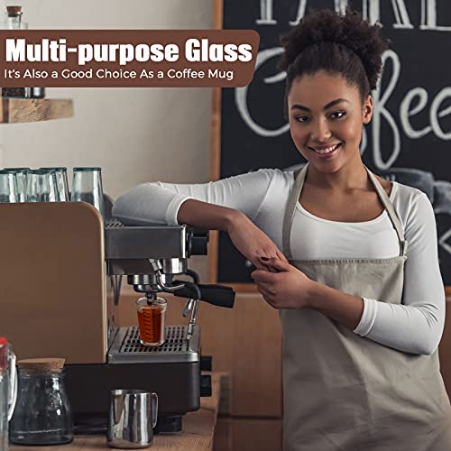 2 Pieces 4 Oz Measuring Cup Shot Glass Espresso Shot Glass Liquid Heavy Glass Wine Glass (Black Letters) #TOP3