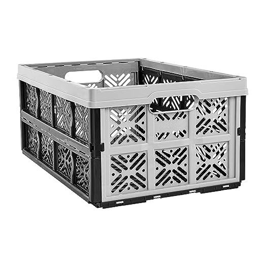keeeper Robusta Caja Plegable IDA, Plástico Resistente (PP), 48 x 35 x 23 cm, 32 L, Gris Nordic
