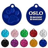 🐶 MÉDAILLE RONDE AVEC EMPREINTE DE PATTE POUR ANIMAUX DE PETITE ET MOYENNE TAILLE : Cette médaille chien gravée en forme ronde avec empreinte de patte est idéale pour identifier vos animaux de petite et moyenne taille. Avec une taille de 26 x 23 mm, elle s'adapte parfaitement aux colliers de vos chiens et chats, offrant une identification claire et élégante.
