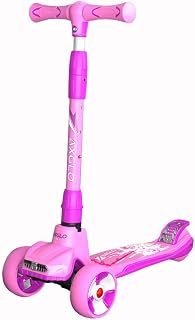 WHOJS Wheel Scooter Foldable Non-slip pedal Four-wheel flash Children's scooter Suitable for 2-12 years old Bearing weight 80kg Lightweight Construction