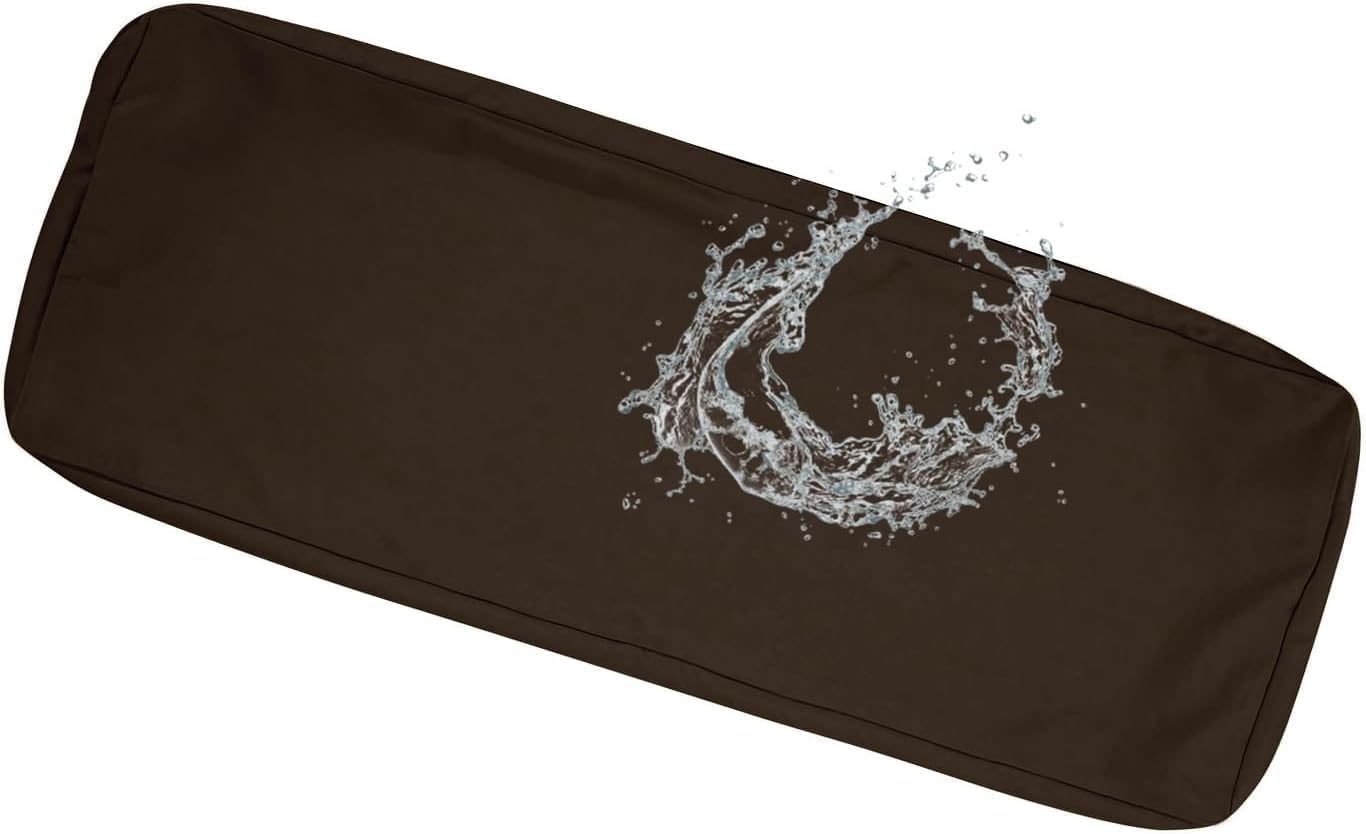 Custom Waterproof Outdoor Cushion Covers with Zipper Anti-Slip Bottom - Replaceable Patio Furniture Slipcovers for Sofa Chair Bench(Coffee,130x35x8cm)