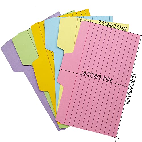 Tabbed Index Cards, 252Pcs 6 Colours Flash Card Dividers Cards Ruled Notecards With Tab For Learning Note Taking To Do List #TOP1