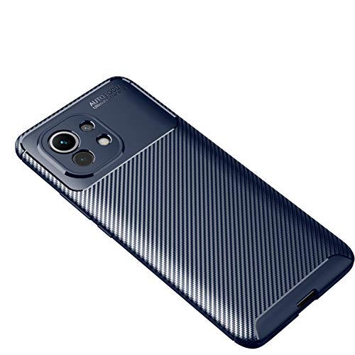 Coque Xiaomi Mi 11 antichoc texture carbone bleu anti-rayures