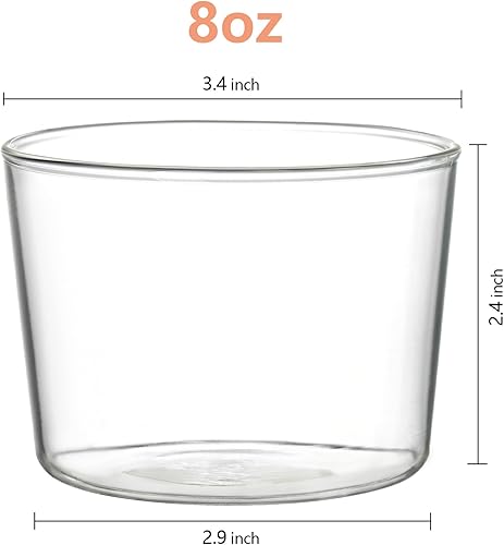 Miniatura 2 de yarlung Paquete de 9 cuencos pequeños de vidrio para postre, taza de crema de 8 onzas, taza de pudín transparente, vasos de degustación, cuencos de