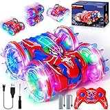 KDISHKRA Voiture Telecommandé Enfant, 2.4Ghz 4WD RC Car avec 360° Rotation & Éclairage Complet, Spider Monster Truck Jouet Enfant pour 3 4 5 6 7 8 9 10 11 12 Ans Garçon, RC Voiture Radiocommandee