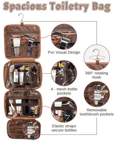 3-in-1 Extra Large Personalized Toiletry Bag For Men, Custom Engraved Leather Travel Organizer Bag, Engraved Name Waterproof Travel Kit & Gifts for Him Husband Father (Father's Day, Christmas)2