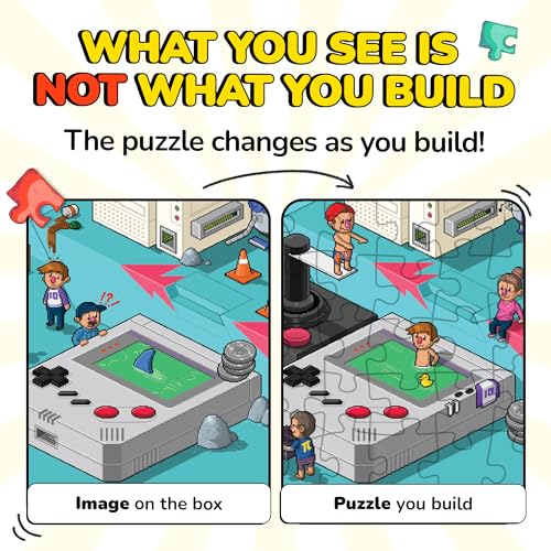 Image of Odd Pieces Jigsaw Puzzles 1000 Pieces with Storytelling Comics, for Women, White Elephant, Mystery Puzzle for Adults & Kids - 19.7'' x 27.6'' Frameable Magic Puzzle Art (Series 2)