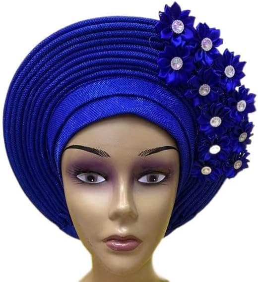 African headtie Turban Nigerian ASO Oke Fabric Muslim Headwear gele Head wrap Sego headtie by MSB Fabric Color 542