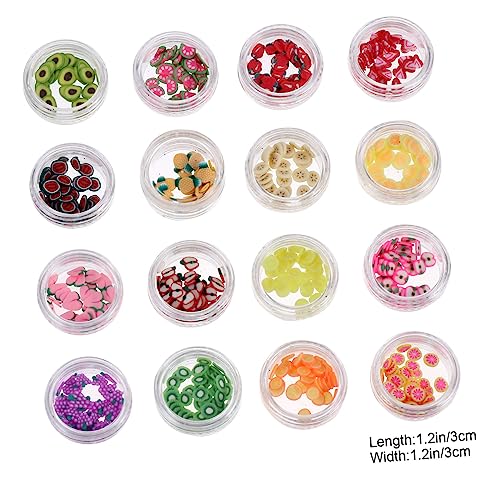 minkissy 16 Peças De Argila Macia Adesivos Para Unhas De Frutas Resina Para Fazer Unhas De Natal Ace