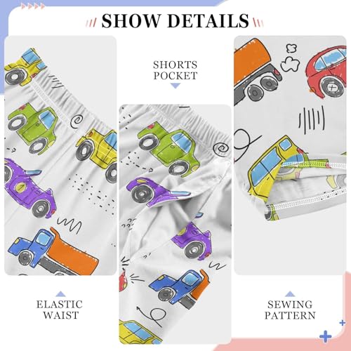 ZZXXB Cars Watercolor Boys Long Pants Soft Trousers Elastic Waist Kids Lounge Bottoms with Pockets S-XL4