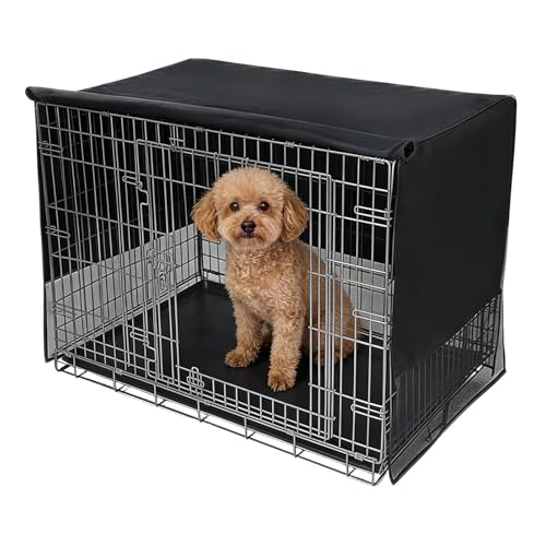 Für Kennel | Atmungsaktiver Schutz auf 4 Seiten | Haustierzubehör für Zuhause/ Innenbereich/ Reise/ Privatsphäre, für kleine und mittelgroße Rassen, Katzen, Verwendung im Wohnzimmer oder