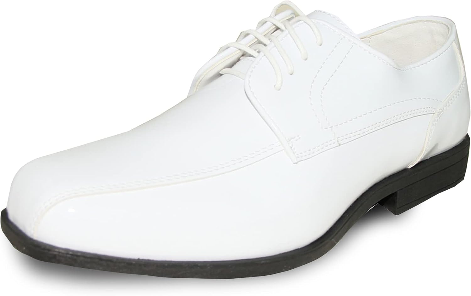 Jean Yves Dress Shoe JY02 Double Runner Tuxedo for Wedding, Prom and Formal Event White Patent 11.5M