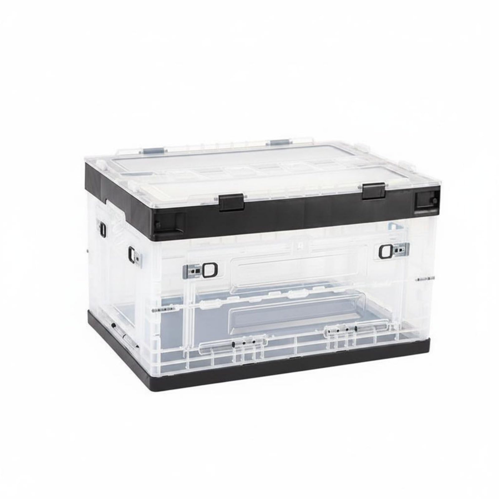 Transparent Clear Sideaccessible Bin Easy Reach Clear Stackable Storage Bin Folding Storage Box for Logistics, Warehouse, 50L | Home & Garden | Household Supplies & Cleaning-image-21