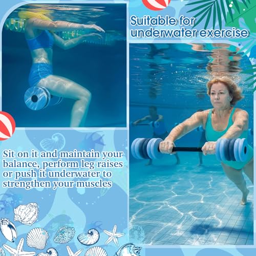 Soulchen 3 Pack Swim Barbells Long Aquatic Exercise Dumbbells Eva Foam Water Weights Dumbbell Pool Exercise Equipment For Adults For Pool Strength Training Workouts Loss(Blue Gray) by Soulchen - Image 6