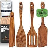 Holz Pfannenwender & Kochlöffel Set - Küchenhelfer Küchenzubehör - Hochwertige & Nachhaltige Küchenutensilien