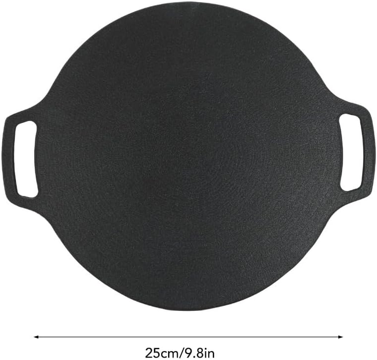 BBQ Griddle Plate, Nonstick 6 Layer Coating with Double Handles for Gas Stove, Indoor Cooking, Outdoor Camping, Picnic, Barbecue and Party Use(25cm)