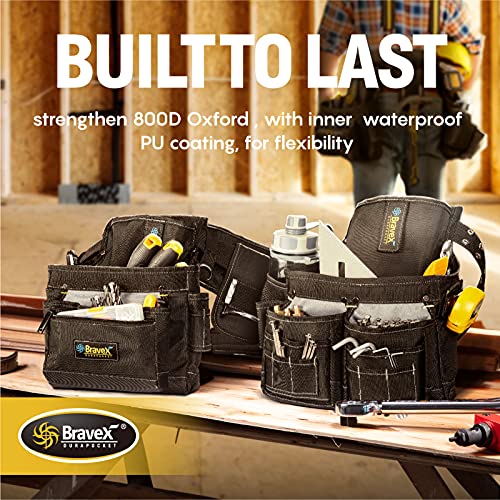 Tool Belt With Suspenders - Ultra Tool Belt 1200D Ballistic Nylon, Enlarged Phone Pocket, Tool Bags For Men Construction Framers Carpenter Electrician #TOP3