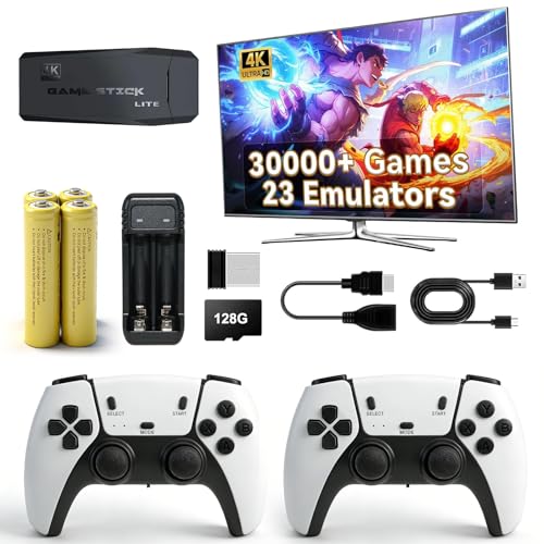 Retro Game Console, 30,000+ Gaming Stick,Built-in Classic Games,23Emulators,4K HDMI Output,Plug