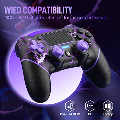 Wireless Controller For Ps4/Pro/Slim Consoles，Gamepad Controller With 6-Axis Motion Sensor/Audio Function/Charging Cable - Lightning #TOP3