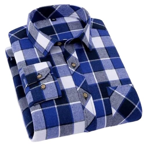 Robe hommes chemise casual en flanelle chaude à manches longues et motif plaid