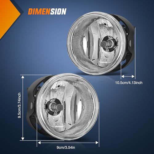 Image of Nilight Fog Lights Assembly Compatible with 2008 2009 2010 Dodge Challenger | 2005 2006 2007 2008 2009 2010 Dodge Grand Caravan Charger Caliber Nitro Avenger Chrysler Town&Country Pacifica Jeep Patriot
