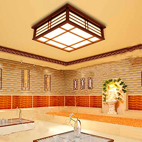 Kgdfger 17.7In Japanese Style Wood Led Ceiling Light Dimmable Led Ceiling Lamp With Remote Control 24W/2380 Lumens Embedded Installation Lighting Fixture For Study, Bedroom, Living Room,Attic,Tatami #TOP3