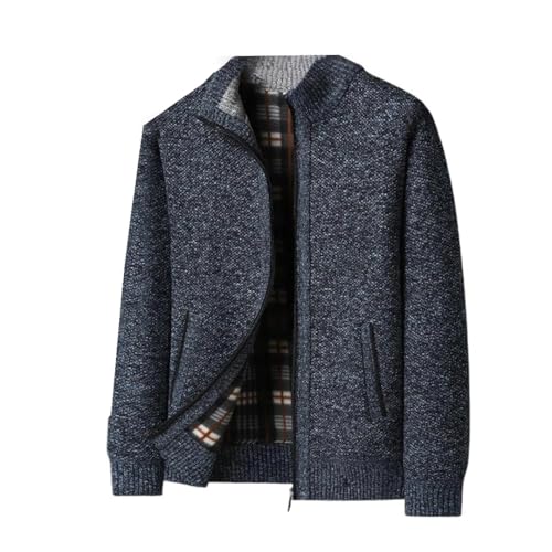Cardigan en tricot homme col montant zippé veste chaude hiver automne