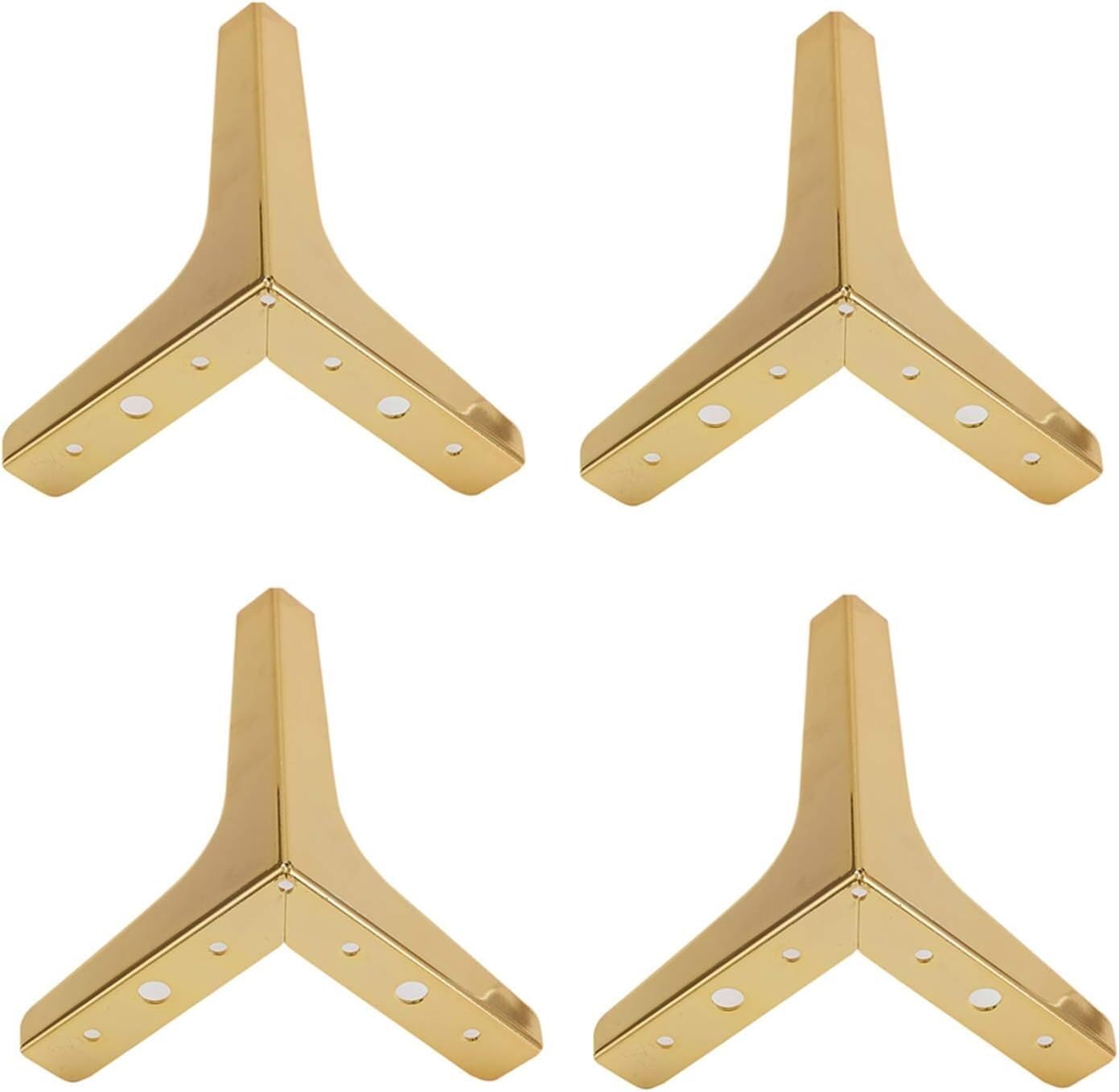 Rhllvj Gold Furniture Sofa Triangle Legs For Table Cabinet Cupboard Sofa Couch Chair, Heavy Duty Metal Furniture Legs(Gold)