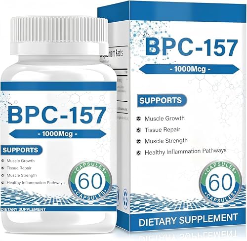 Bpc-157 Peptide Capsules, supports muscle growth, tissue repair, strength,Bpc-157 for Muscle and Workout Recovery, 60-Capsule Bottle