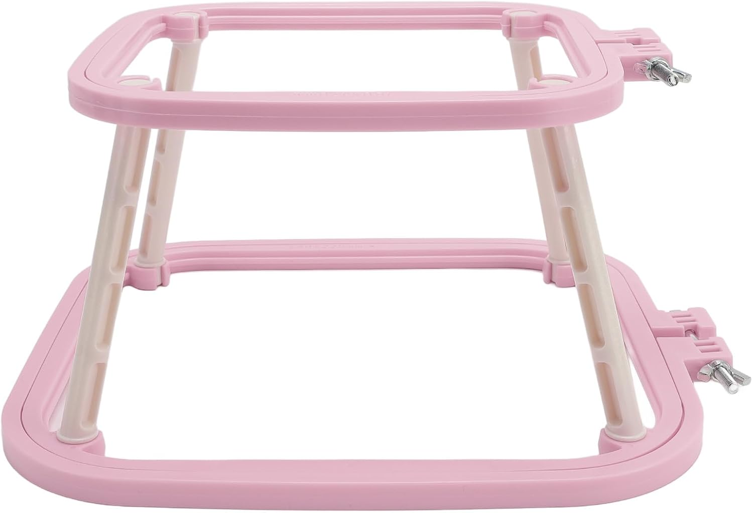 Double Layer Embroidery Frame, Adjustable Tight Stitch Hoop Stand Flexible Portable Effective Integrated for Desktop (Light Purple)