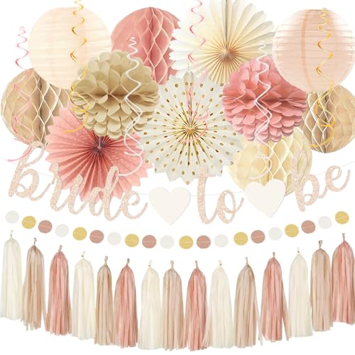 Boho Pink Bridal Shower Decorations Kit