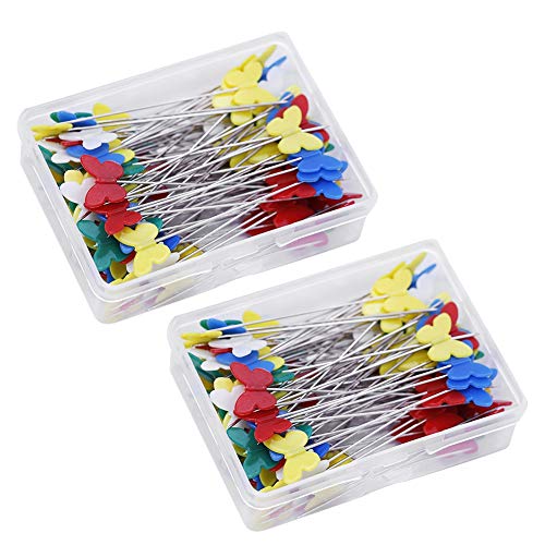 200Pcs with Plastic Box Dressmaking Pin, Pin, Flat Head Crafting Accessories for Dressmaker Sewing Jewelry Decoration