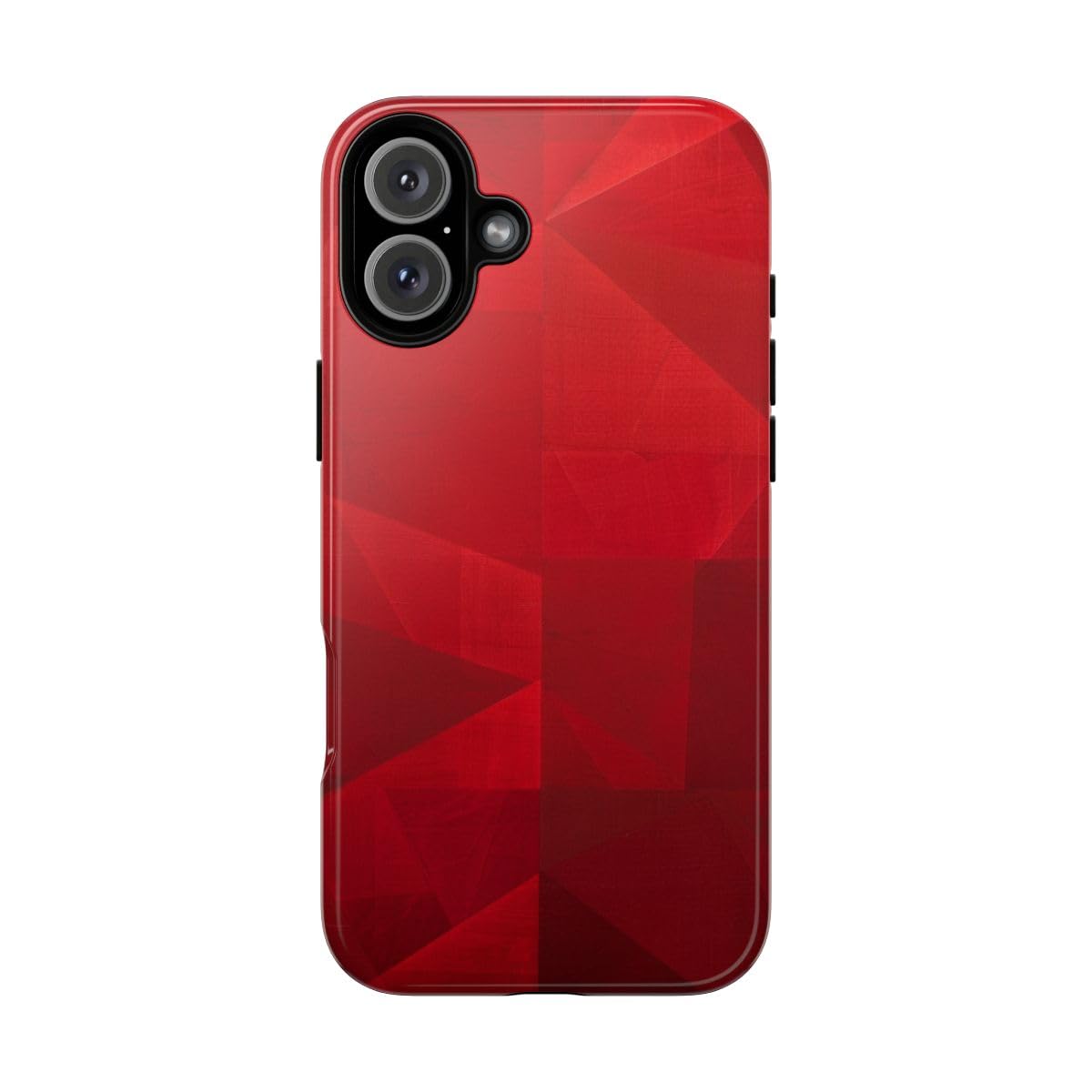 Coque résistante brillante pour iPhone 16 Plus au design géométrique rouge - 5