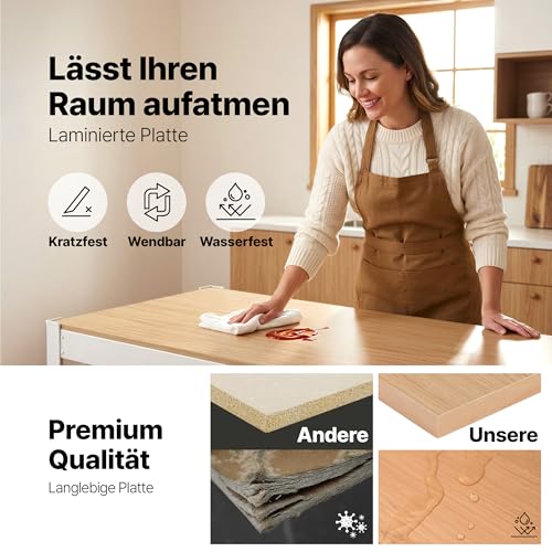 HOMEDANT House Premium-Schwerlastregal Kellerregal Lagerregal Haushaltsregal Küchenregal Garagenregal 40 x 90 x 180cm Regal mit Laminat-MDF-Böden verstellbare Ablagen Weiß