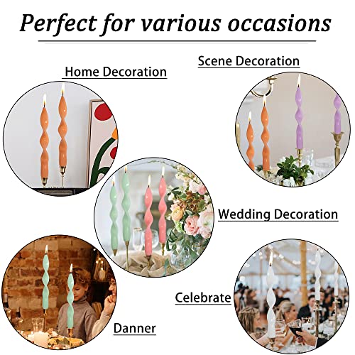 Spiral Taper Candles Twist Candlesticks - Gedengni 9 Inch Handmade Spiral Candle For Dinner Decor Housewarming Gift Idea-2Pcs (Orange) #TOP5