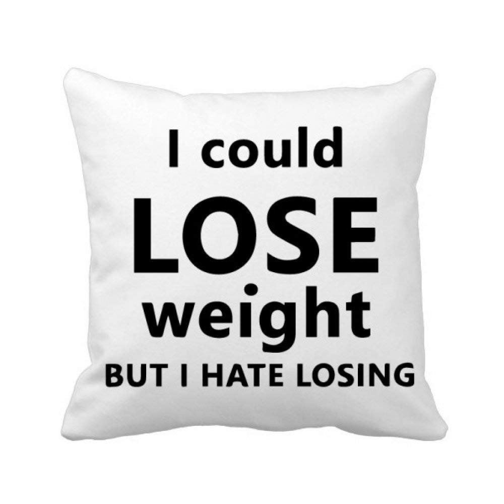 Housse de coussin carrée motivation minceur noire pour booster vos objectifs fitness