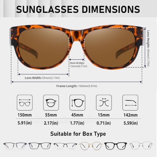 Image of HAOLOTA Sunglasses that Fit-Over Glasses Women Polarized, Trendy Cat Eye Sunglasses Wear Over Glasses, UV Protection