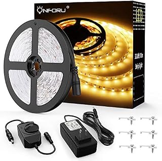 Onforu 33ft LED Strip Light, 10m Dimmable Tape Light, 3000K Warm White Ribbon