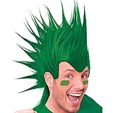 Amscan Party Ready Team Spirit Mohawk Wig (1 Piece), Green, 11 x 8