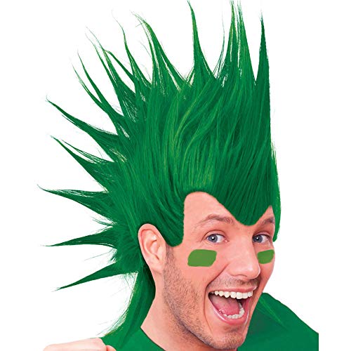 Amscan Party Ready Team Spirit Mohawk Wig (1 Piece), Green, 11 x 8