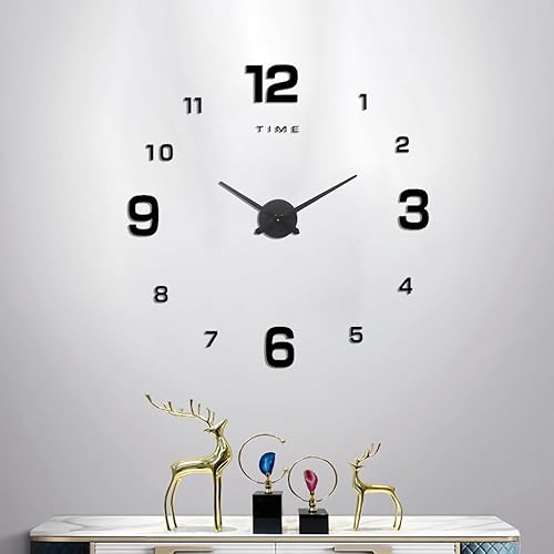 Reloj de pared grande de bricolaje, espejo 3D, moderno, digital, de pared, decorativo, para el hogar, sala de estar, dormitorio, oficina, decoración