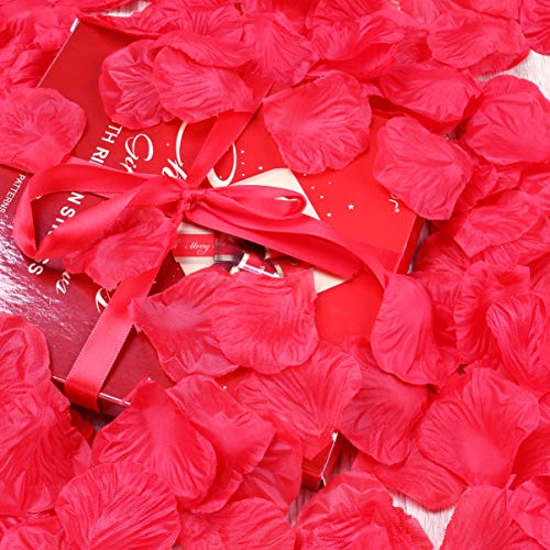 1000 peças de pétalas artificiais de seda rosa vermelha para decoração para festa de casamento