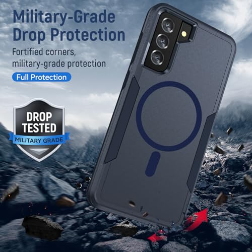 Teayoha for Samsung Galaxy S21 Plus Case,[Compatible with Magsafe] [Military Grade Drop Tested] Shockproof Magnetic Tough Rugged Protective Phone Case -6.7 inch (Blue) by Teayoha - Used condition - Image 6